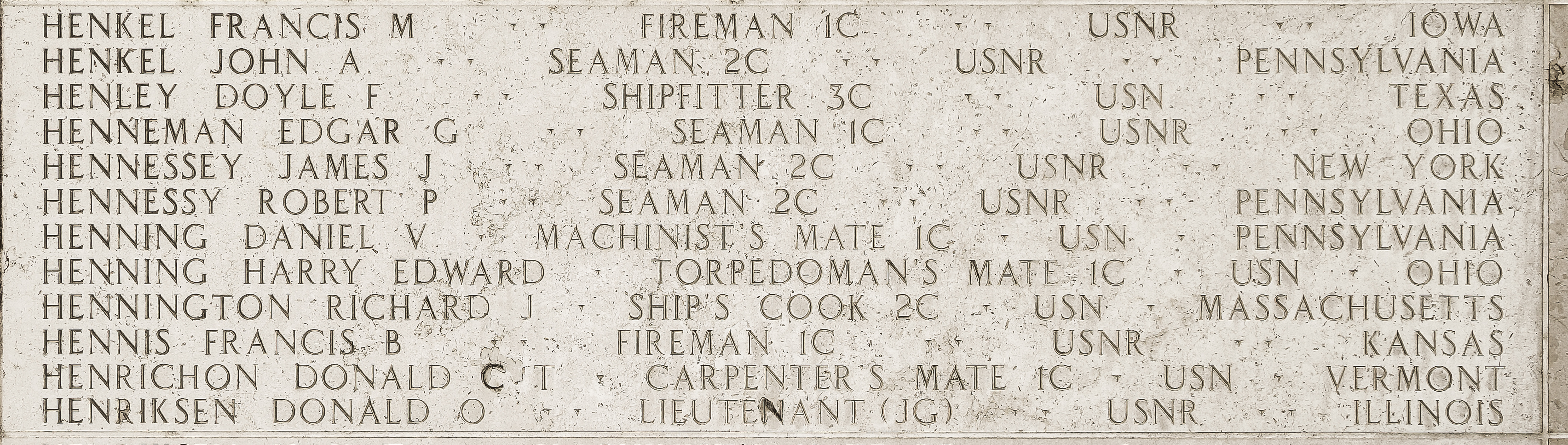 Doyle F. Henley, Shipfitter Third Class